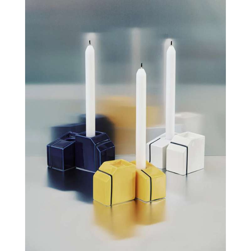 Candle Holder Ass/2 Blue Silos