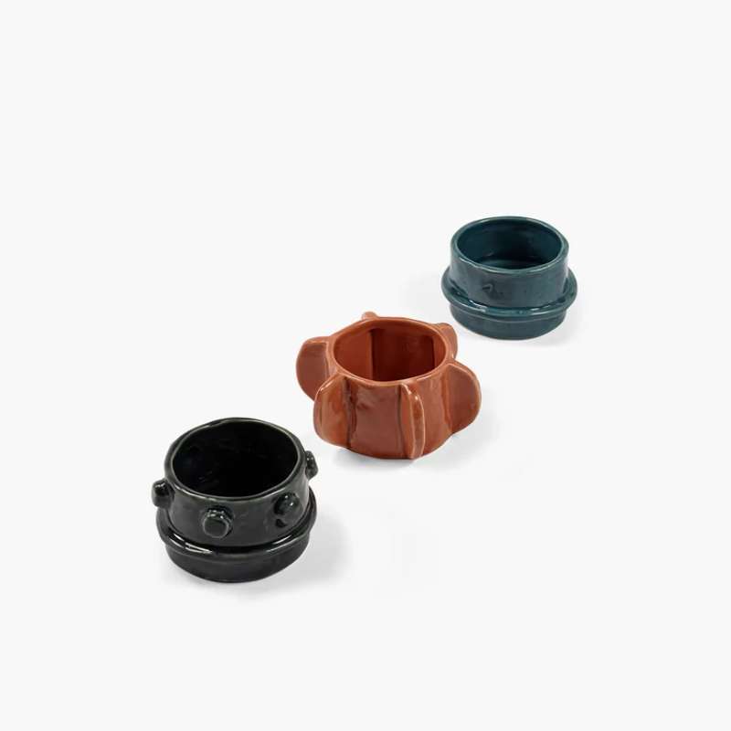 Tealight Holder Ass/3 Glazed M