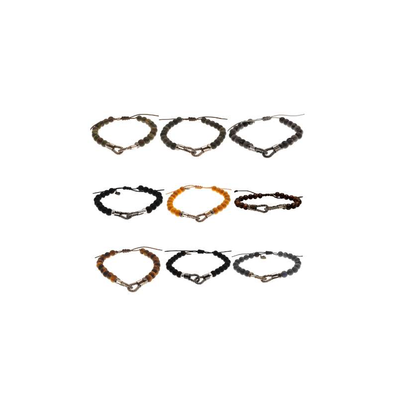 Bracelet Pierre Ronde You Monte Sur Fil Avec Macrame