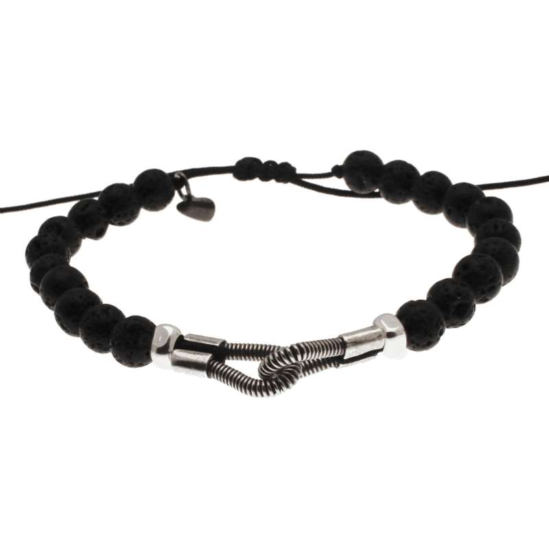 Bracelet Pierre Ronde You Monte Sur Fil Avec Macrame