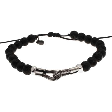 Bracelet Pierre Ronde You Monte Sur Fil Avec Macrame