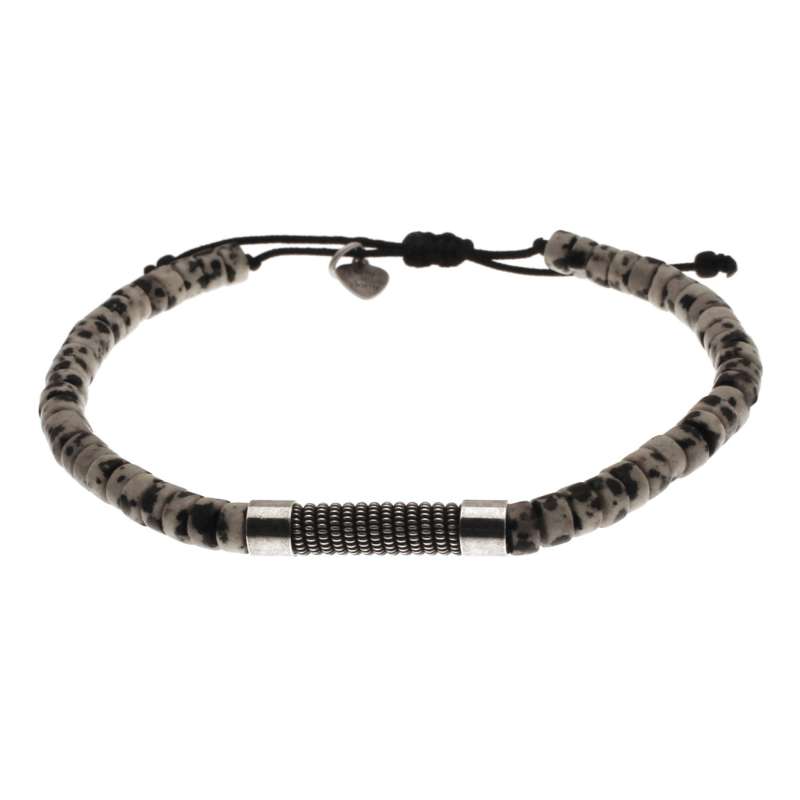 Bracelet Pierre Rondelle Turn Monte Sur Fil Avec Macrame