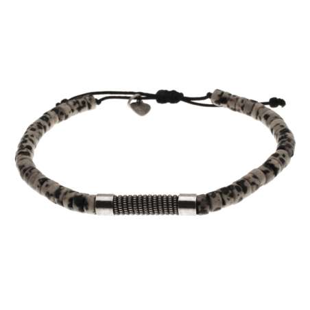Bracelet Pierre Rondelle Turn Monte Sur Fil Avec Macrame