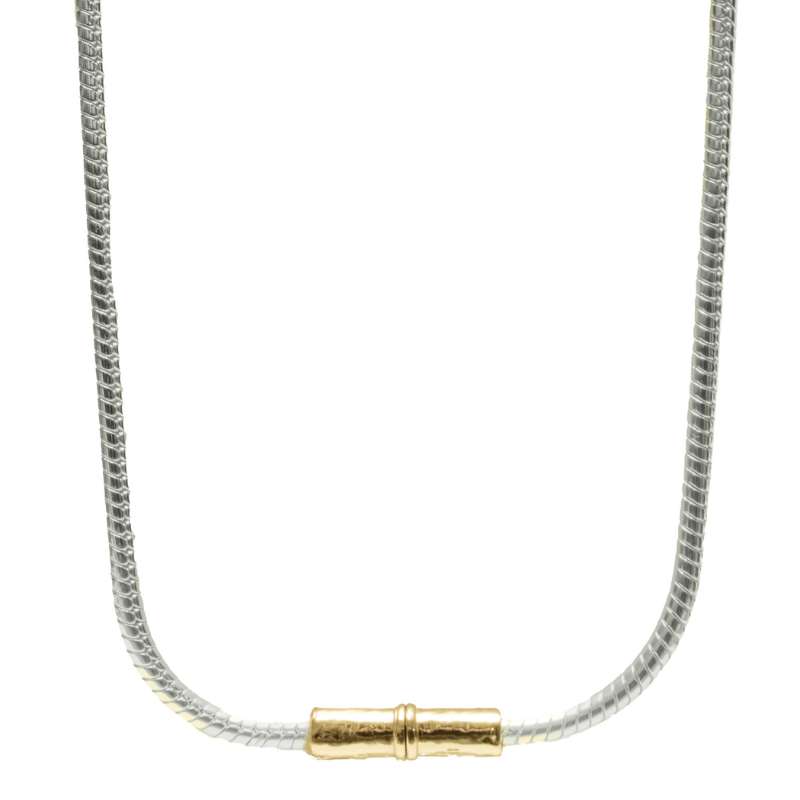 Collier Chaine Serpent Avec Douilles Martelees