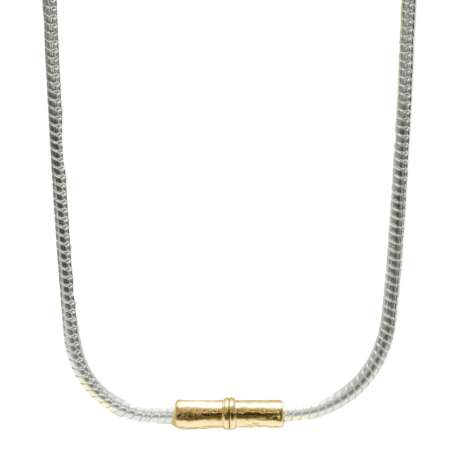 Collier Chaine Serpent Avec Douilles Martelees
