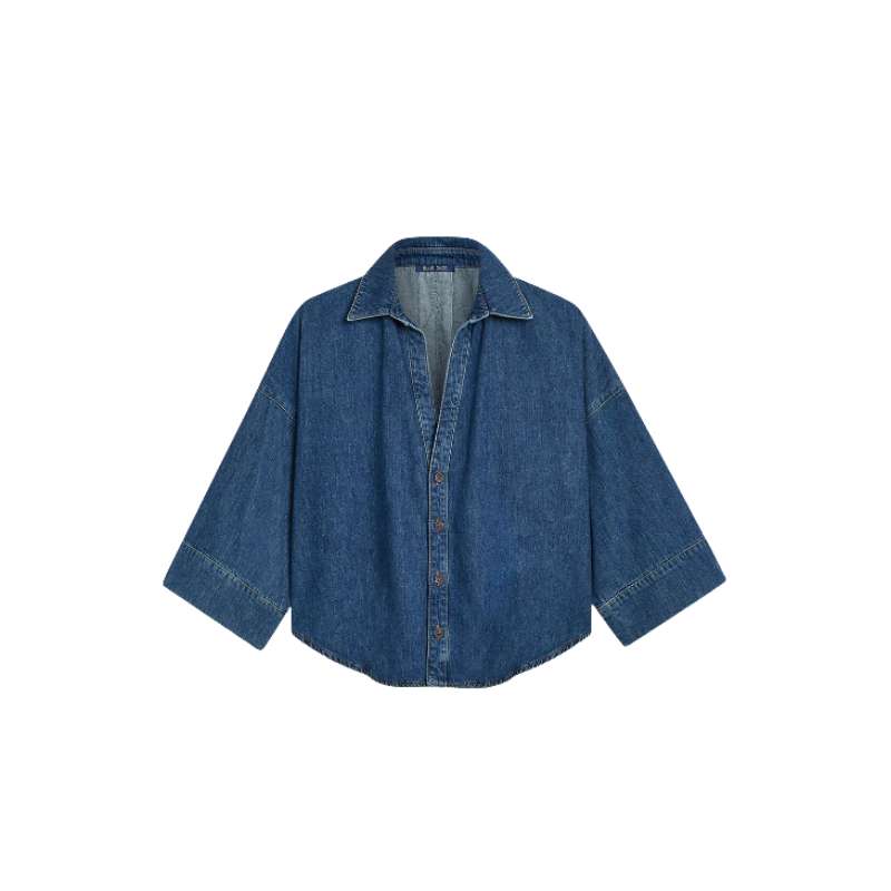 Blouse Denim Kimono Cotton