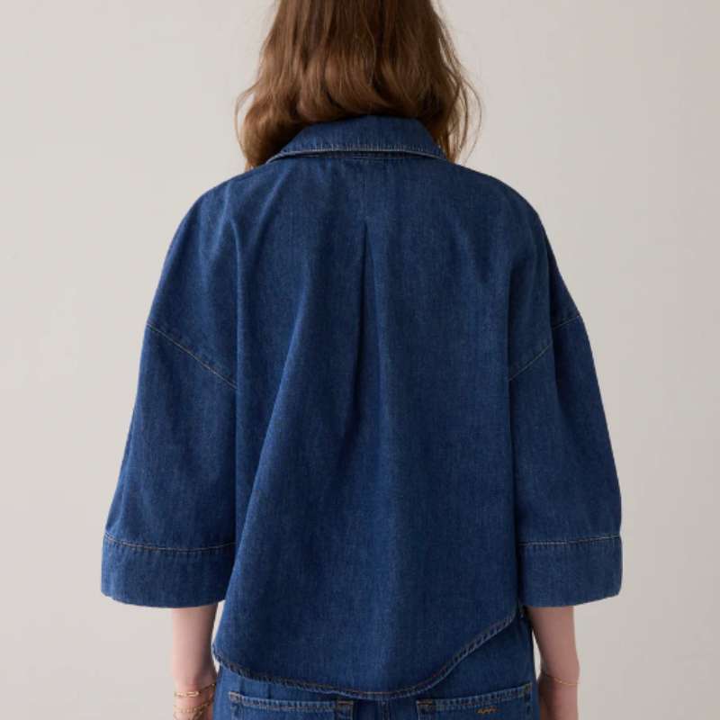 Blouse Denim Kimono Cotton