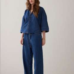 Blouse Denim Kimono Cotton
