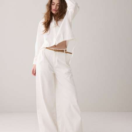 Wide Leg Jeans White Denim