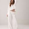 Wide Leg Jeans White Denim