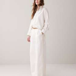 Wide Leg Jeans White Denim