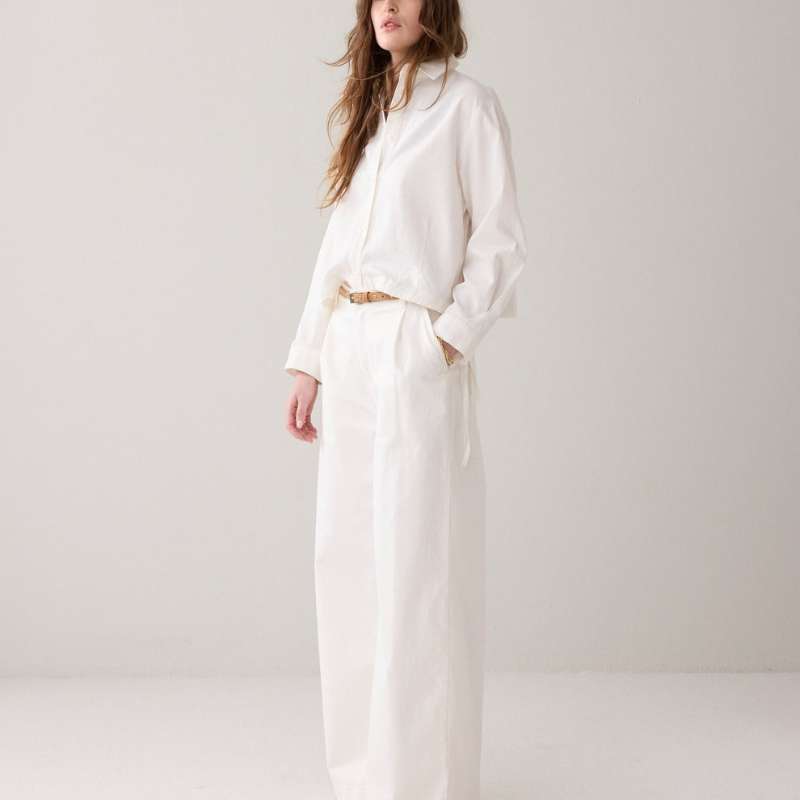 Wide Leg Jeans White Denim