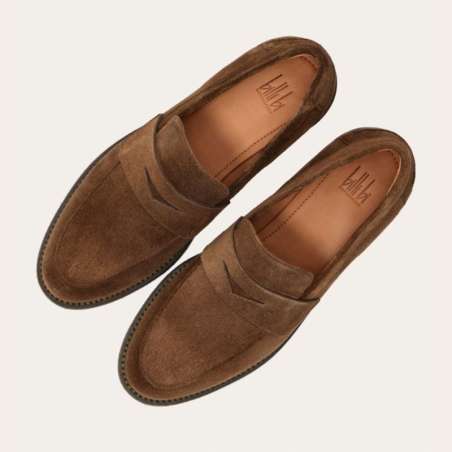 Mocassin Semelle CrepeBout Arrondi, Surpiqures