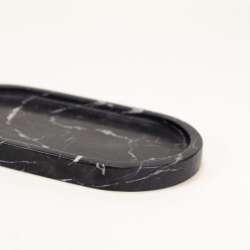 Plateau Oval En Marbre Noir
