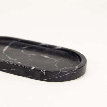 Plateau Oval En Marbre Noir