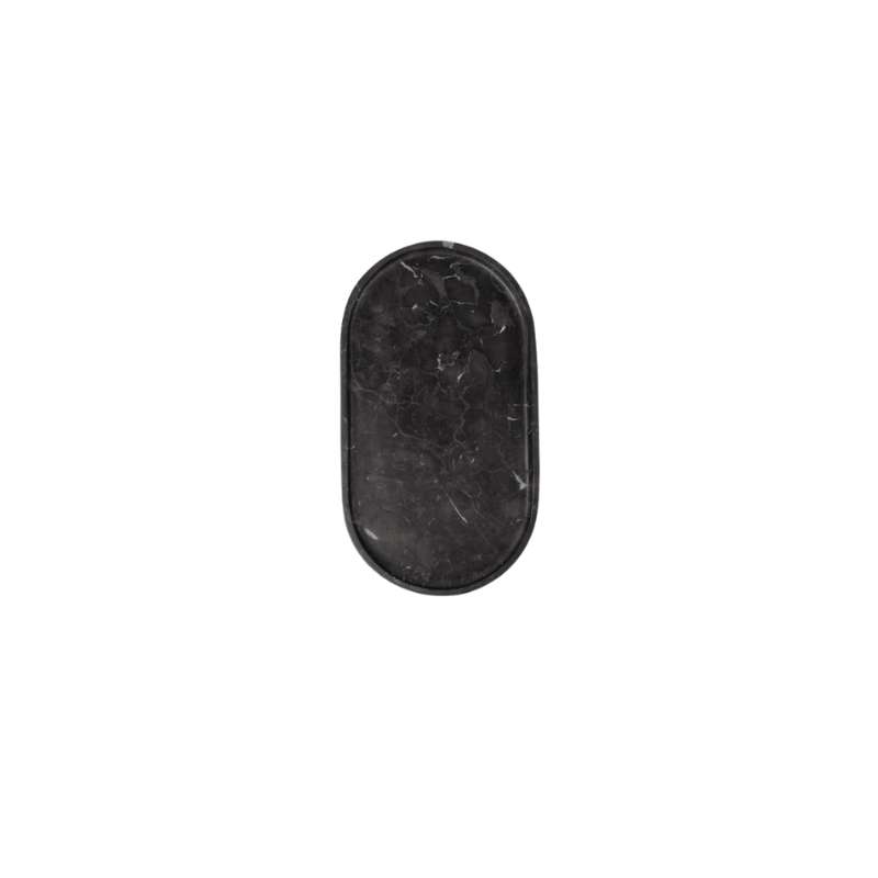 Plateau Oval En Marbre Noir