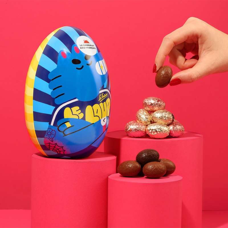 Oeufs Praline Caramel LaitGianduja Feuillete Noir / 225g