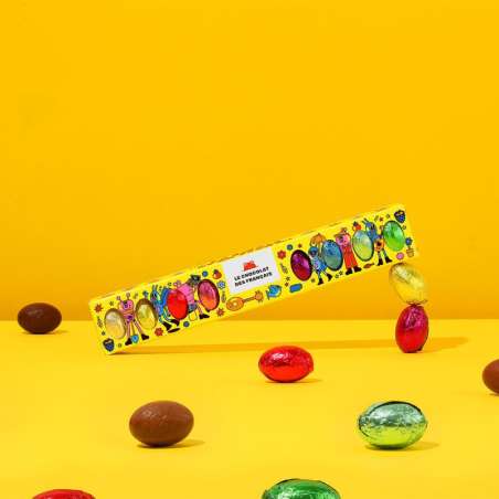 Oeufs Praline Caramel LaitGianduja Feuillete Noir / 225g