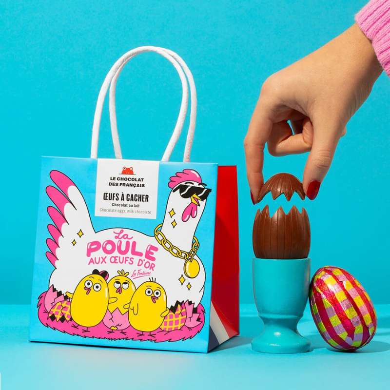 Sac Contenant 5 Oeufs à Cacher Au Chocolat Au Lait (110g)