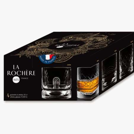 Coffret 4 gobelets à whisky "Dandy"