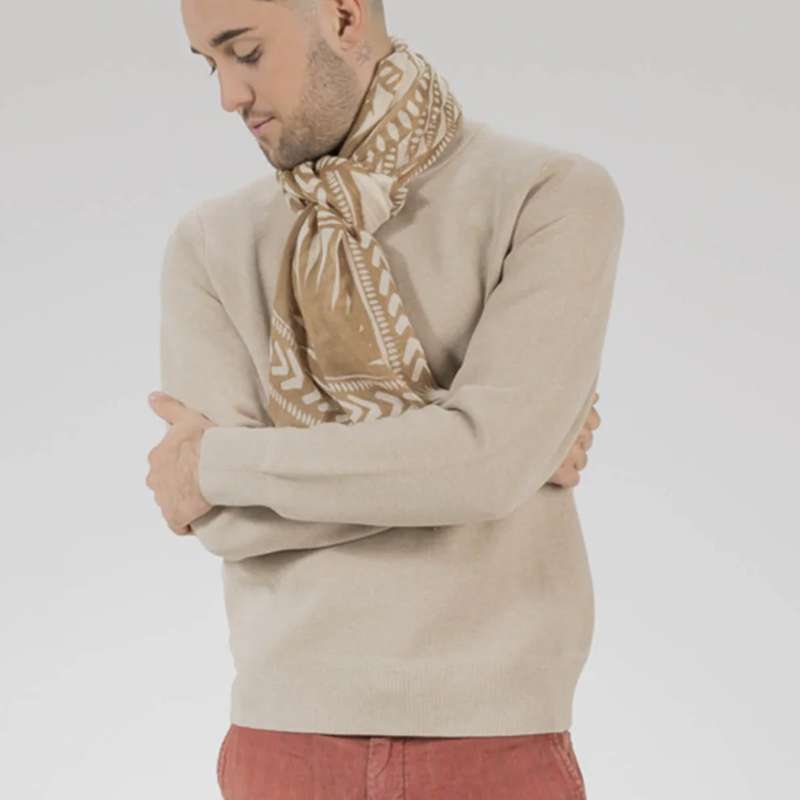 Chèche homme imprimé en coton, modal et laine - Monsieur Charli