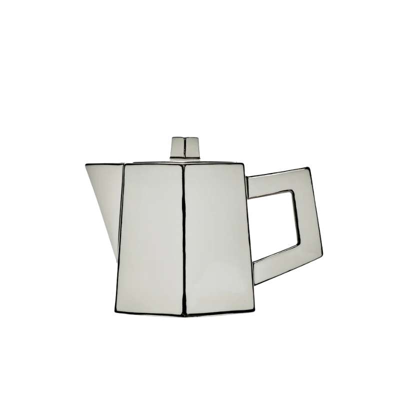 Tea Pot White/black Carte Blan