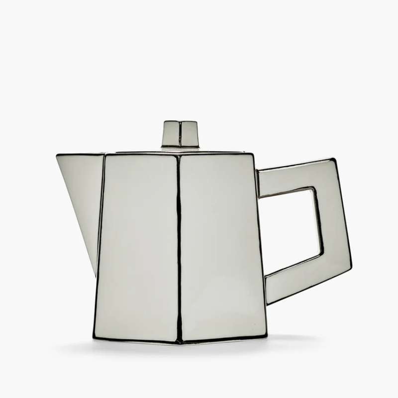 Tea Pot White/black Carte Blan