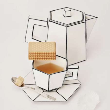 Tea Pot White/black Carte Blan
