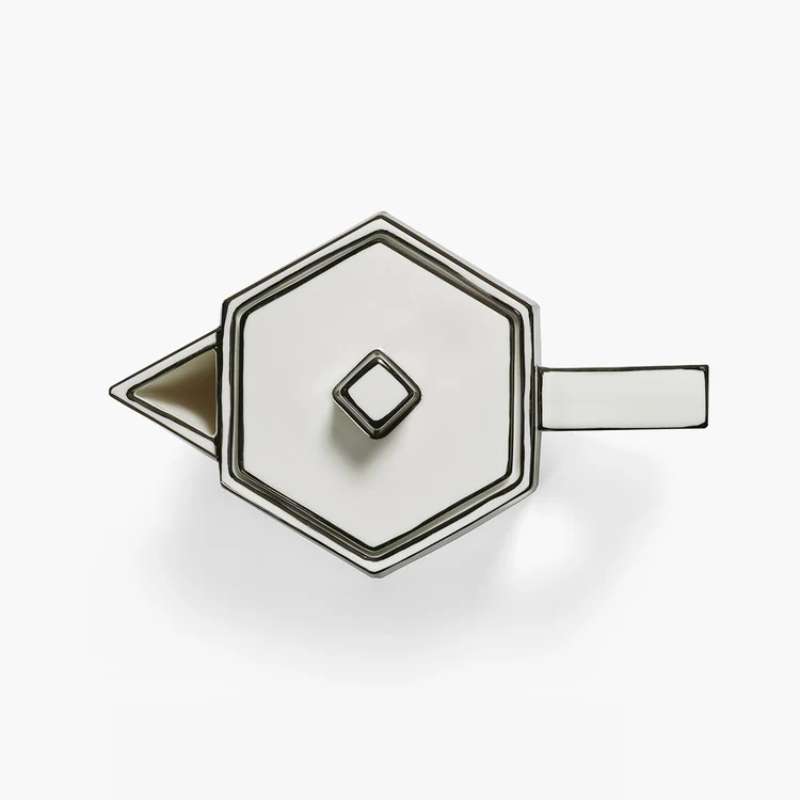 Tea Pot White/black Carte Blan
