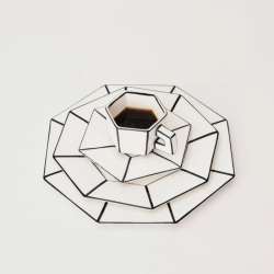Espresso Cup + Saucer White/bl
