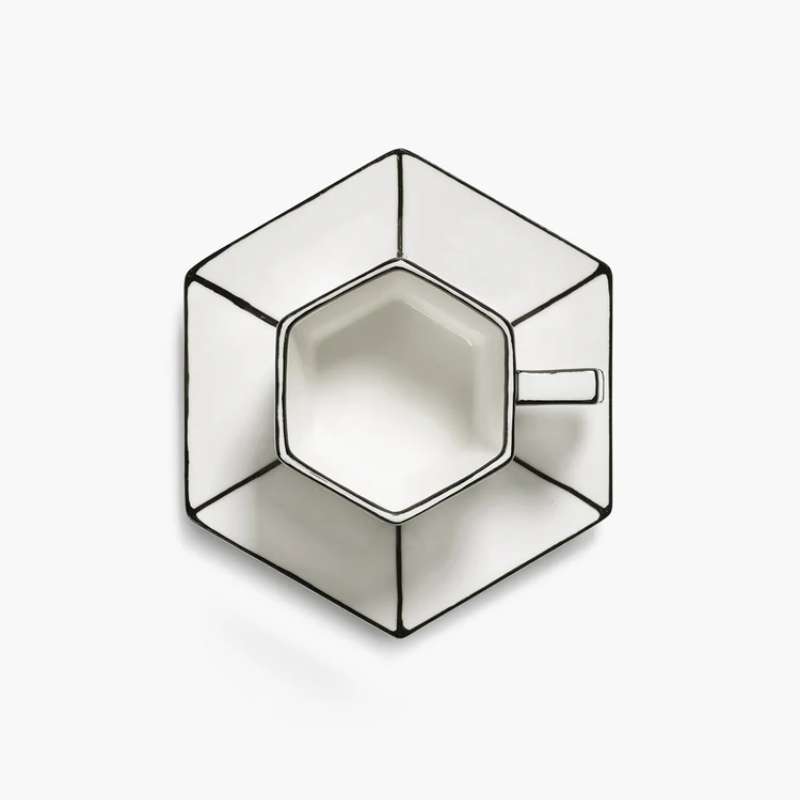 Espresso Cup + Saucer White/bl