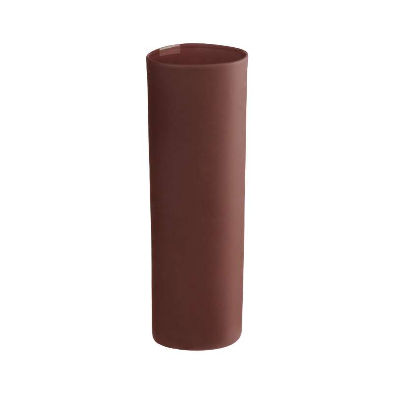 Vase, Bordeaux Sq Lines And Sq D. 8 Cm, H. 25 Cm