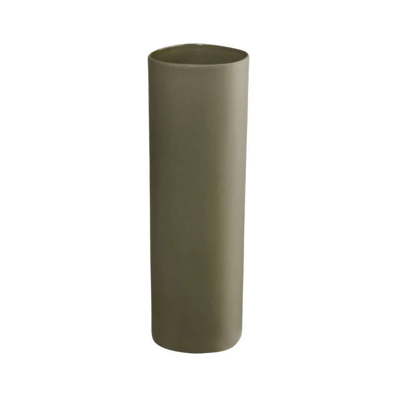 Vase, Olive Lines And Squar D. 8 Cm, H. 25 Cm