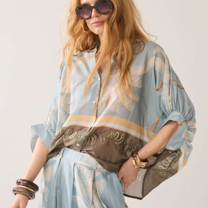 Blouse Palmtree Print