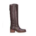 Bottes Hautes Cuir Cuir Lisse Bout Carré BILLI BI