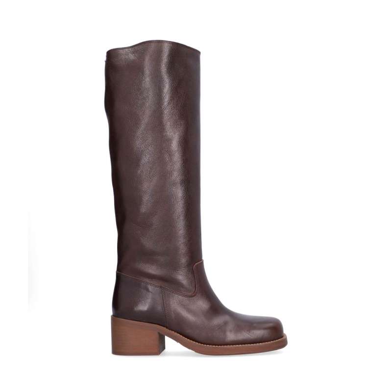 Bottes Hautes Cuir Cuir Lisse Bout Carré BILLI BI