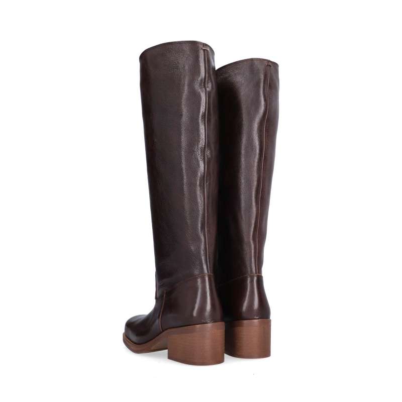 Bottes Hautes Cuir Cuir Lisse Bout Carré BILLI BI