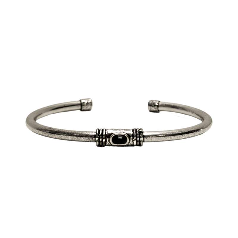 Bracelet Jonc Douille Martelée Pierres Naturelles SING A SONG