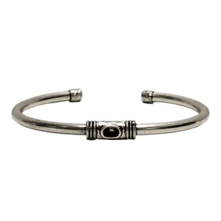 Bracelet Jonc Douille Martelée Pierres Naturelles SING A SONG