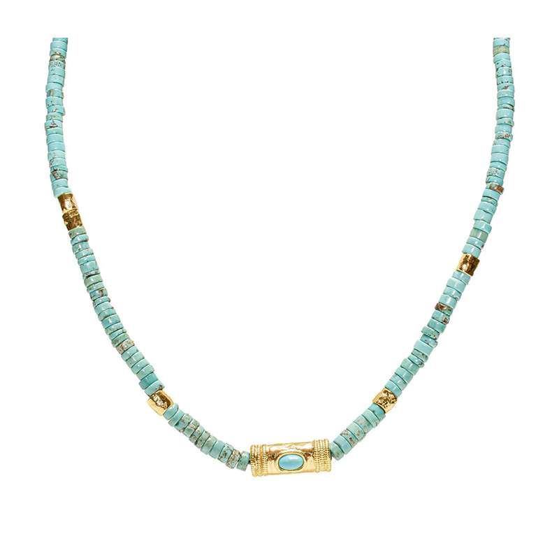 Collier Cordon Douille Martelé Pierres Naturelles SING A SONG