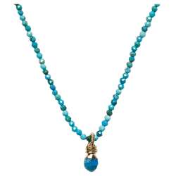 Collier Long Goutte Pierre Nat Facete Beliere Corde Guitare SING A SONG