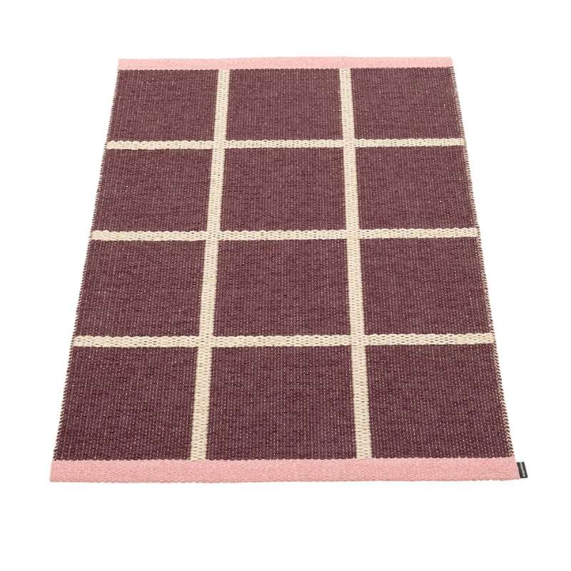 Tapis de couloir design Criss Pop Burgundy / Cream / Piglet Edge - 70 x 100 cm – Pappelina PAPPELINA