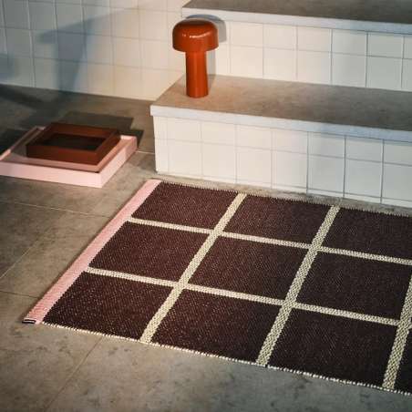 Tapis de couloir design Criss Pop Burgundy / Cream / Piglet Edge - 70 x 100 cm – Pappelina PAPPELINA